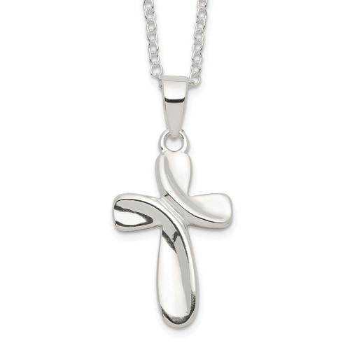 Lex & Lu Sterling Silver Cross Necklace 18'' - Lex & Lu