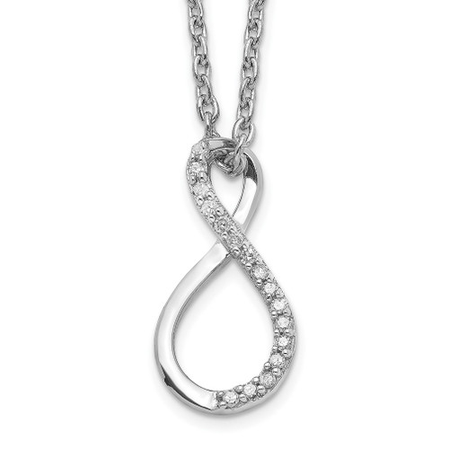 Lex & Lu Sterling Silver w/Rhodium Diamond Accent Infinity Necklace 18'' - Lex & Lu