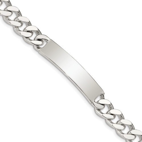 Lex & Lu Sterling Silver Polished Engravable Curb Link ID Bracelet 7'' LAL5766 - Lex & Lu