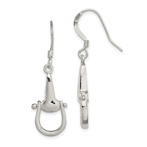 Lex & Lu Sterling Silver Polished Stirrup Dangle Earrings - Lex & Lu