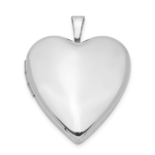 Lex & Lu Sterling Silver 20mm Polished Front/Satin Back Heart Locket - Lex & Lu