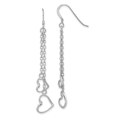 Lex & Lu Sterling Silver Heart Wind Chime Dangle Shepherd Hook Earrings - Lex & Lu