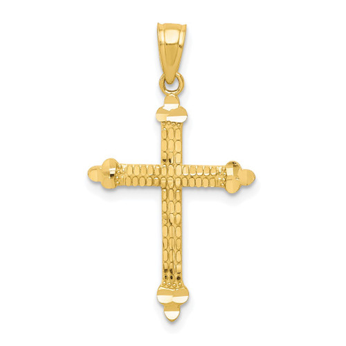 Lex & Lu 10k Yellow Gold Budded Cross Pendant LAL72050 - Lex & Lu