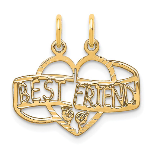 Lex & Lu 10k Yellow Gold BEST FRIEND BREAK APART CHARM - Lex & Lu
