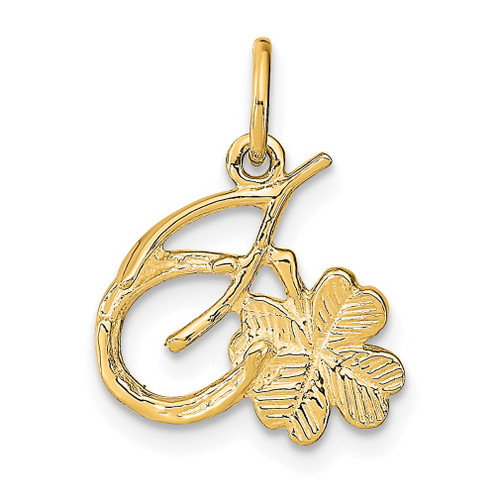 Lex & Lu 10k Yellow Gold Solid Horseshoe Wishbone & Shamrock Charm - Lex & Lu