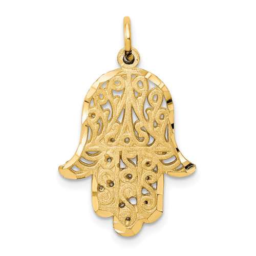 Lex & Lu 10k Yellow Gold Filigree Chamseh Charm - Lex & Lu