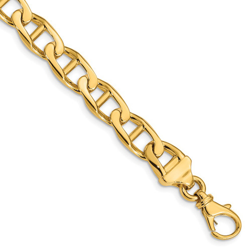 Lex & Lu 10k Yellow Gold 9mm Hand-Polished Anchor Link Chain - Lex & Lu