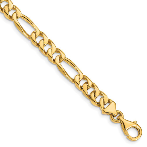 Lex & Lu 10k Yellow Gold 7mm hand Polished Figaro Chain - Lex & Lu