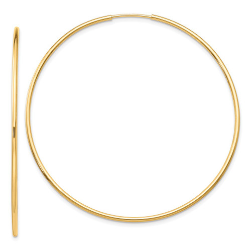 Lex & Lu 10k Yellow Gold Polished Endless Tube Hoop Earrings LAL72798 - Lex & Lu