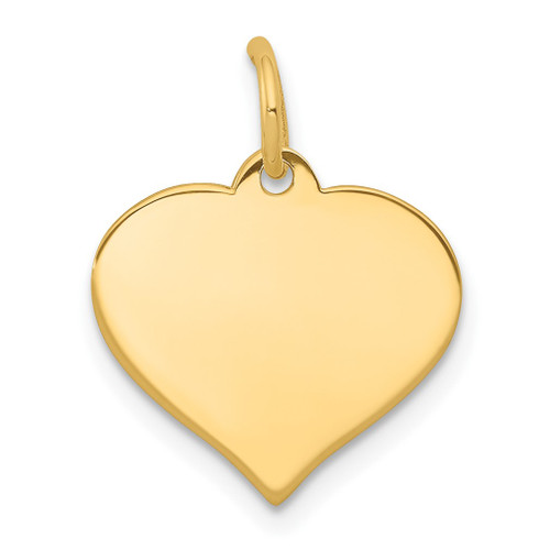 Lex & Lu 10k Yellow Gold Heart Disc Charm LAL73004 - Lex & Lu