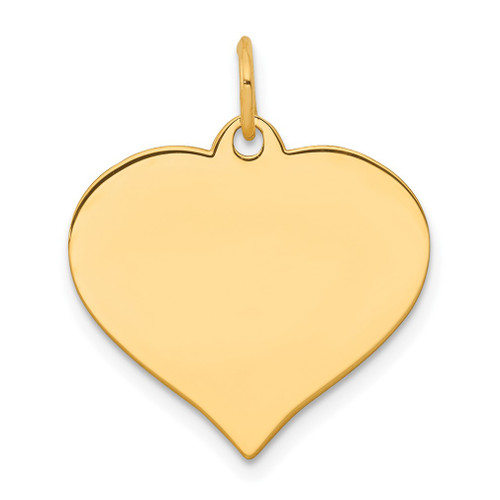 Lex & Lu 10k Yellow Gold Heart Disc Charm LAL73008 - Lex & Lu