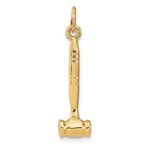 Lex & Lu 14k Yellow Gold 3-D Gavel Charm LAL73199 - Lex & Lu