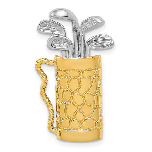 Lex & Lu 14k Two-tone Gold Golf Bag w/Clubs Pendant - Lex & Lu