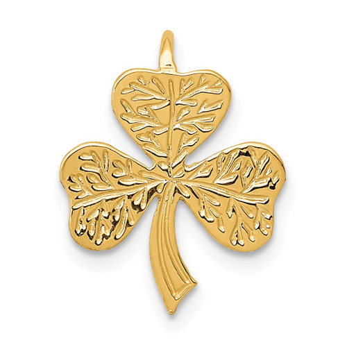 Lex & Lu 14k Yellow Gold Shamrock Chain Slide LAL73251 - Lex & Lu