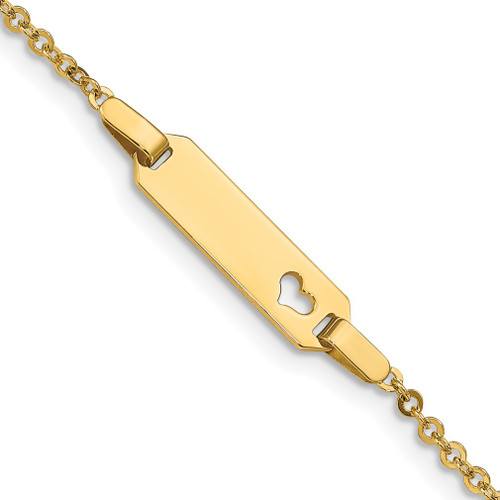 Lex & Lu 14k Yellow Gold Heart ID Bracelet - Lex & Lu