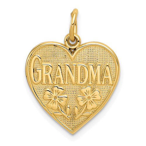Lex & Lu 14k Yellow Gold Grandma Heart Charm LAL73549 - Lex & Lu