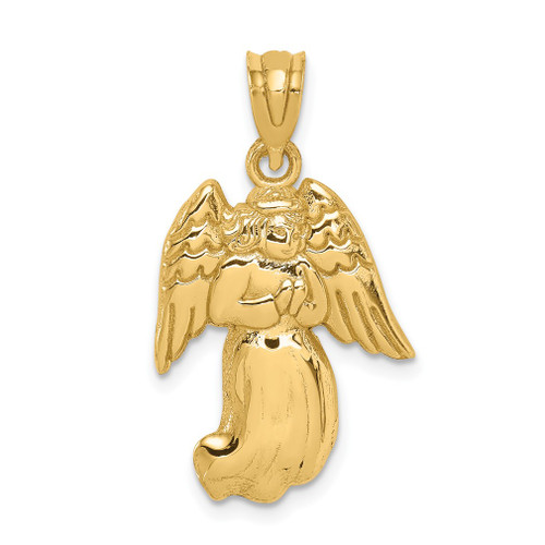 Lex & Lu 14k Yellow Gold Polished Angel Charm LAL73605 - Lex & Lu