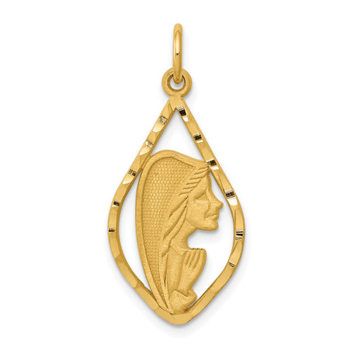 Lex & Lu 14k Yellow Gold Blessed Mary Charm LAL73608 - Lex & Lu