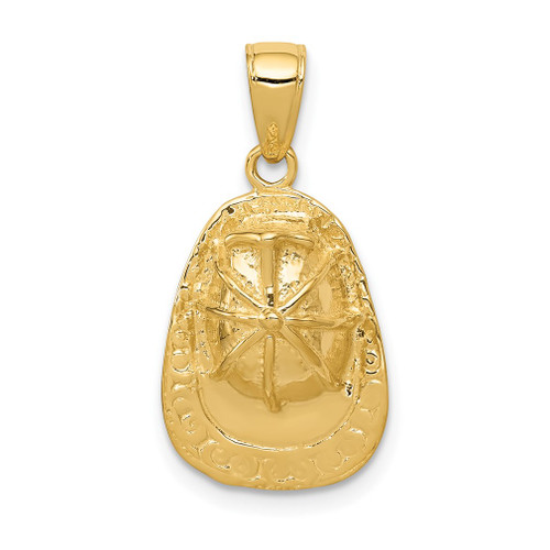 Lex & Lu 14k Yellow Gold 3-D Firefighter Hat Pendant - Lex & Lu