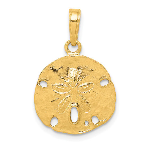 Lex & Lu 14k Yellow Gold Polished Sand Dollar Pendant LAL73796 - Lex & Lu