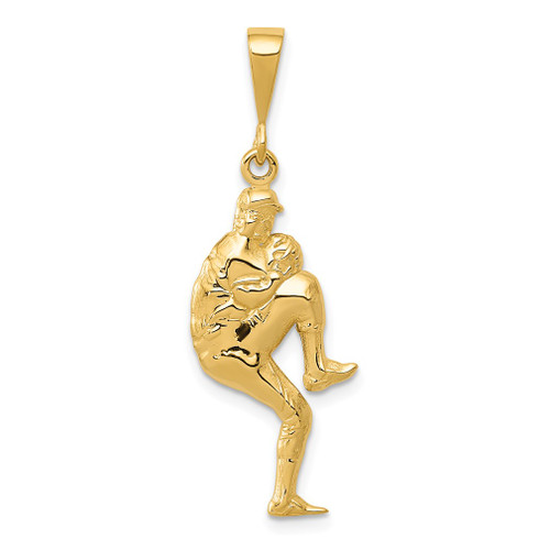 Lex & Lu 14k Yellow Gold Polished 3-DiMen'sional Pitcher Baseball Charm - Lex & Lu