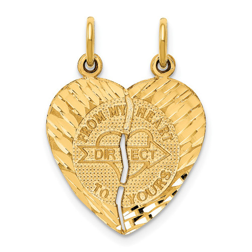 Lex & Lu 14k Yellow Gold Break-apart Love Charm - Lex & Lu