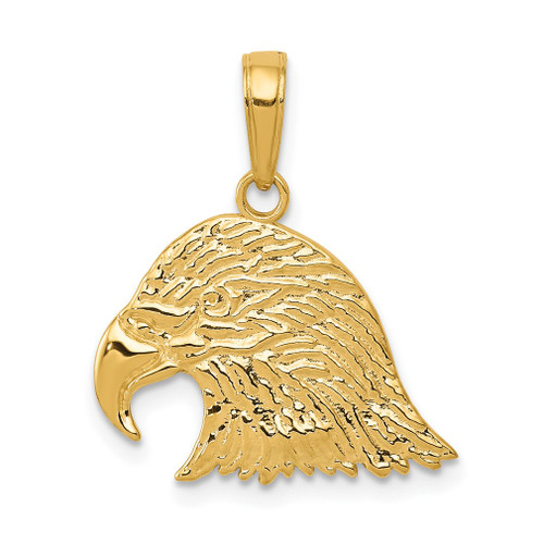 Lex & Lu 14k Yellow Gold Eagle Head Pendant LAL74129 - Lex & Lu