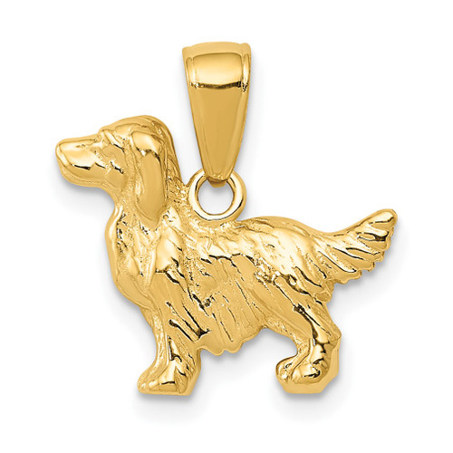 Lex & Lu 14k Yellow Gold Springer Spaniel Dog Pendant - Lex & Lu