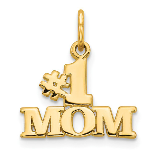 Lex & Lu 14k Yellow Gold #1 Mom Charm LAL74193 - Lex & Lu