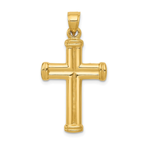 Lex & Lu 14k Yellow Gold Hollow Cross Pendant LAL74210 - Lex & Lu