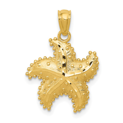 Lex & Lu 14k Yellow Gold D/C Starfish Pendant LAL74356 - Lex & Lu