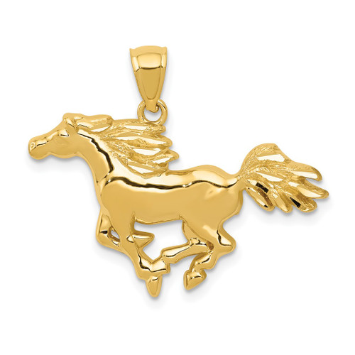 Lex & Lu 14k Yellow Gold Polished Horse Pendant - Lex & Lu
