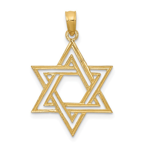 Lex & Lu 14k Yellow Gold Star of David Pendant LAL74529 - Lex & Lu