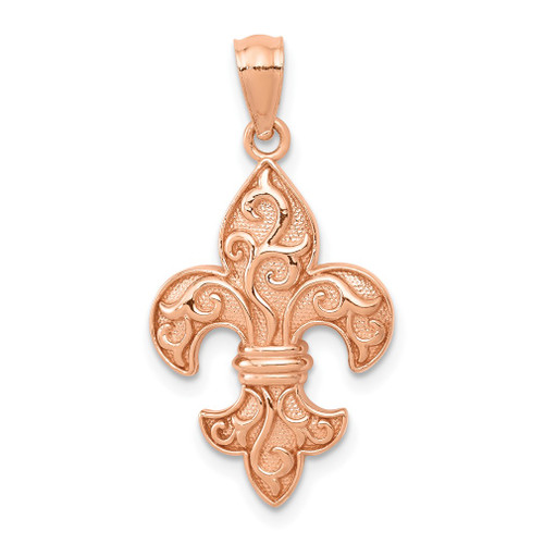 Lex & Lu 14k Rose Gold Fleur de lis Pendant - Lex & Lu