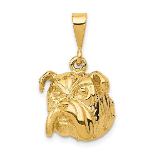 Lex & Lu 14k Yellow Gold Bulldog Pendant LAL74622 - Lex & Lu