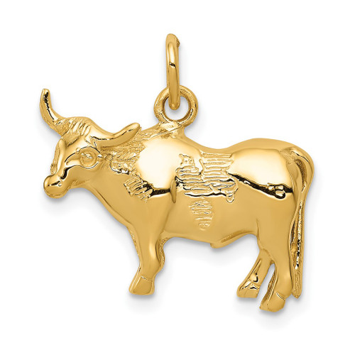 Lex & Lu 14k Yellow Gold Steer Pendant - Lex & Lu