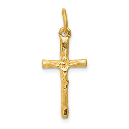 Lex & Lu 14k Yellow Gold Crucifix Charm LAL74755 - Lex & Lu