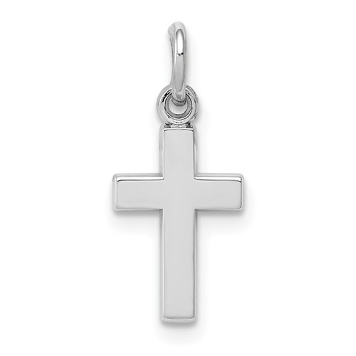 Lex & Lu 14k White Gold Cross Charm LAL74840 - Lex & Lu