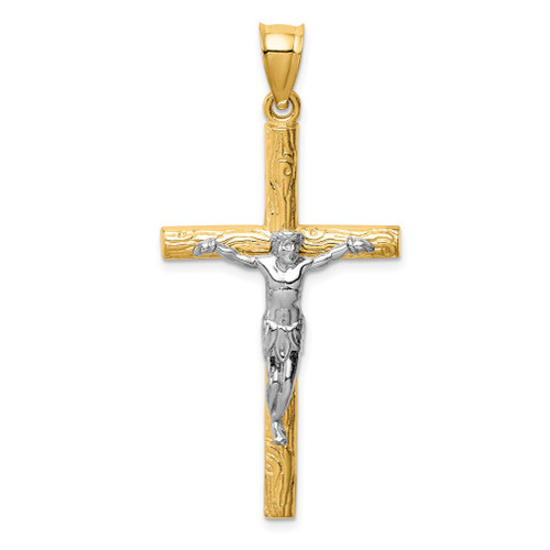 Lex & Lu 14k Two-tone Gold Crucifix Pendant LAL75094 - Lex & Lu