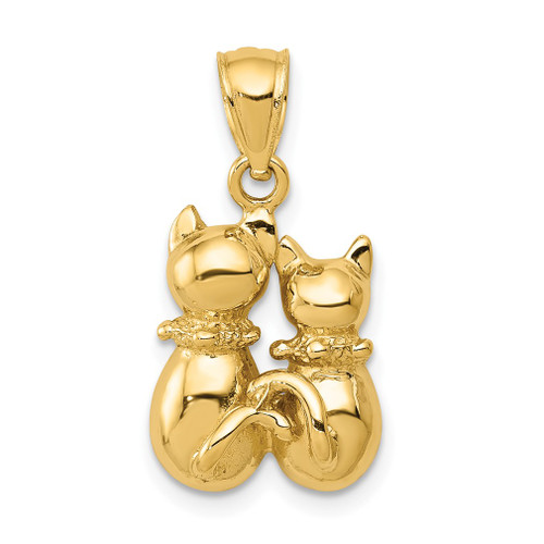 Lex & Lu 14k Yellow Gold Cat Pendant LAL75314 - Lex & Lu