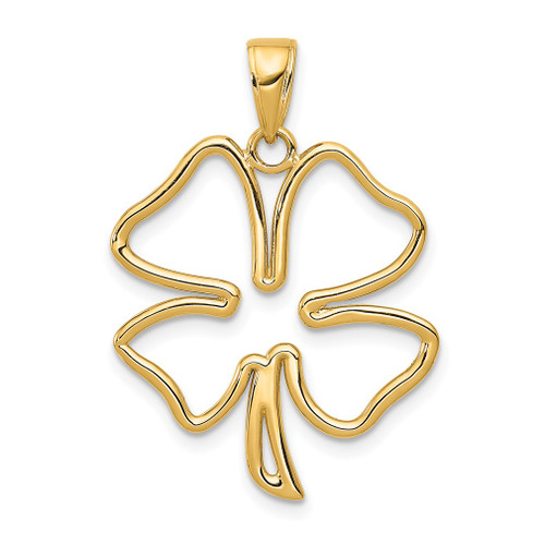 Lex & Lu 14k Yellow Gold Polished Cut Out 4-Leaf Clover Pendant - Lex & Lu