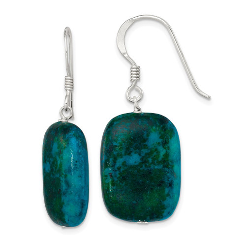 Lex & Lu Sterling Silver Stabilized Chrysocolla Earrings - Lex & Lu