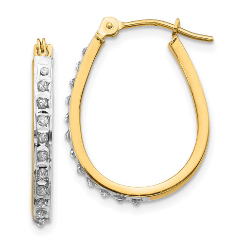 Lex & Lu 14k Yellow Gold w/Rhodium Yellow Diamond Fascination Hoop Earrings - Lex & Lu