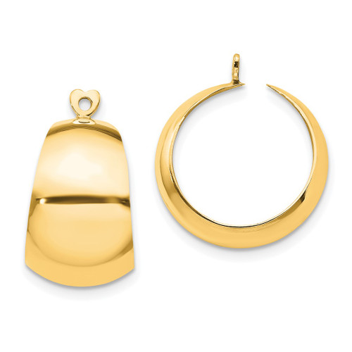 Lex & Lu 14k Yellow Gold Polished Hoop Earrings Jackets LAL76006 - Lex & Lu