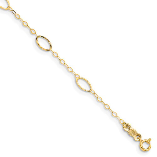 Lex & Lu 14k Yellow Gold Oval Design Bracelet 7.25'' - Lex & Lu