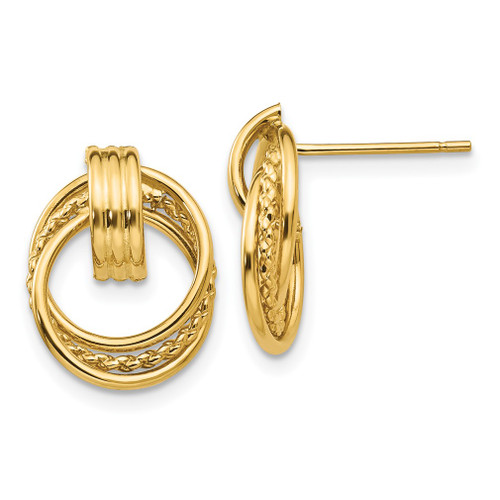 Lex & Lu 14k Yellow Gold Polished Fancy Post Earrings LAL76783 - Lex & Lu