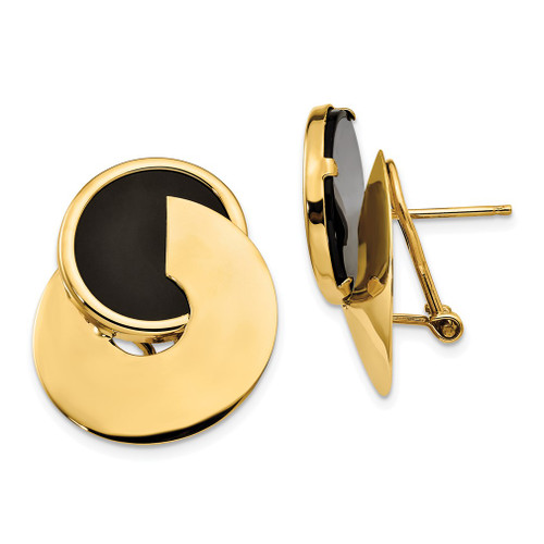 Lex & Lu 14k Yellow Gold Onyx Fancy Earrings LAL76798 - Lex & Lu