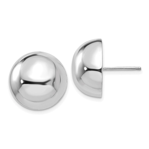 Lex & Lu 14k White Gold 16mm Half Ball Post Earrings - Lex & Lu