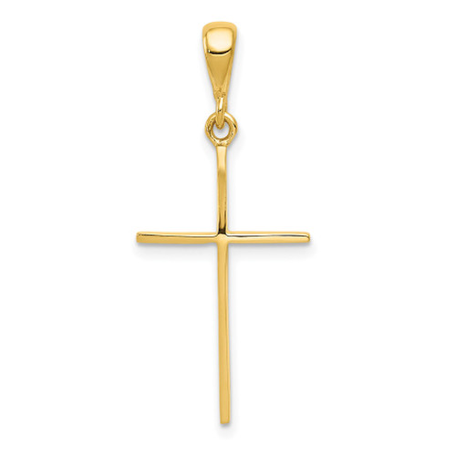 Lex & Lu 14k Yellow Gold Polished Cross Pendant LAL76994 - Lex & Lu