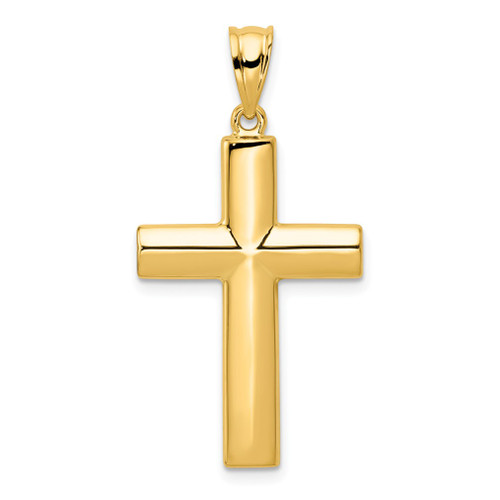 Lex & Lu 14k Yellow Gold Hollow Cross Pendant LAL77006 - Lex & Lu